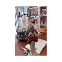 Amigurumi Maymun Anahtarlık 7cm Kahverengi Kahverengi