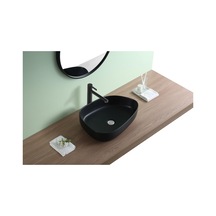 Puroser Troya Matt Black Tezgah Üstü Seramik Lavabo