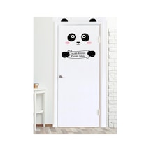 Siyah Panda Saçaklı Kızımın Pasaklı Odası Kapı Sticker Sim0