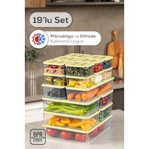 Vienev 19lu Buzdolabı Dondurucu Organizer Ve Saklama Kabı Sarı 12x 350ml 4x 1,75lt 2x 1,65lt 1x 3,5lt
