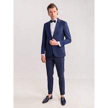 Dufy Lacivert Erkek Modern Fit Mono Yaka Smokin Takım - 61293 Lacivert Dufy Lacivert Erkek Modern Fit Mono Yaka Smokin Takım - 61293 Lacivert