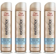 Wella Wellaflex Flexible Extra Strong Hold Saç Spreyi 4 x 250 ML