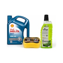 Shell Helix HX7 Motor Yağı 10W-40 4 L + Oto Şampuan 1000 ML + Yıkama Süngeri