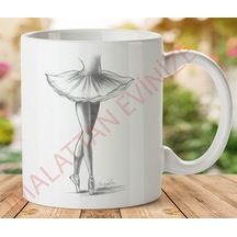 Pelerin Balerin Baskılı Seramik Kupa Bardak