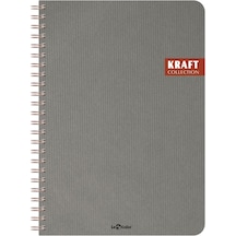 Kraft Ofis Defter Spiralli Çizgili Gri 103 Ivory