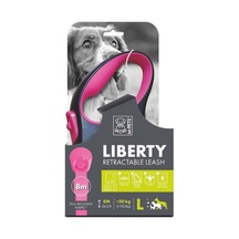 M-pets Liberty Pembe Otomatik Şerit Köpek Gezdirme Tasması 8 Mt L Beyaz