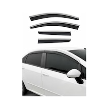 Fiat Linea 2006-2015 Arası Uyumlu Araca Özel Chrome Style Akrilik Cam Rüzgarlığı Koyu Duman 4 Parça