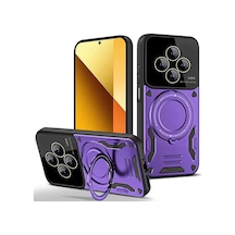 Newface - 85 - Xiaomi Redmi 14c Kılıf Joy Lens Standlı Kapak - Ece-umay - - Mor