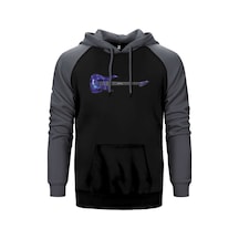 Metallica Ride The Lightning Guitar Gri Renk Reglan Kol Kapşonlu Sweatshirt Gri