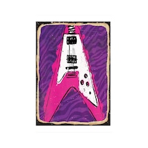 Bedeko Pembe Gitar Model Ahşap Tablo 35 Cm X 50 Cm