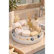 Marin Dekoratif Banyo Düzenleyici Cam Kase - Deniz Kabukları Özel Tasarım Çok Renkli - 927373562 Çok Renkli - 927373562 Çok Renkli