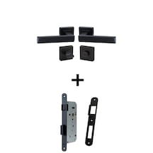 Kare Rozetli Kapı Kolu Wc-banyo Siyah/metlox Sessiz 40mm Wc-banyo