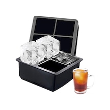 Hangfox 4'lük Kapaklı Silikon Buz Kalıbı - Meyveli Buz, Kokteyl Ve Kahve İçin Pratik Çok Renkli