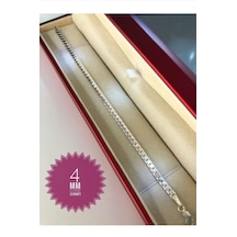 Erkek Gümüş Bileklik - 4mm Ezme Gurmet Italy Işıklı Kutuda