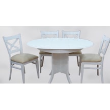 Masa KUTU BABA AYAK Model Takım Kayın Torna çapraz sandalye Açılır 90 masa Parlak beyaz El Yapım