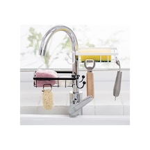 Paslanmaz Çelik Mutfak Banyo Musluğuna Sabitlenebilir Sabunluk 5365 Çok Renkli