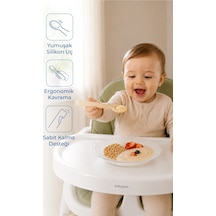 Babyjem Yumuşak Uçlu Silikon Kaşık Ekru