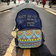 Kaliteli Tek Bölmeli Vintage Disayn Günlük Gezi Okul Sırt Çantası North Dakato Bag Brand 30x43cm Lacivert