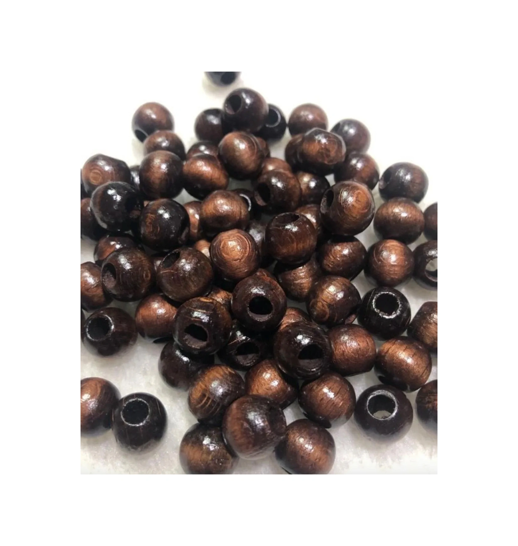 Ahşap Boncuk 14 Mm , 100 Gr - Kahve