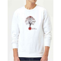 Red Hot Chili Peppers Baskılı Beyaz Erkek Örme Sweatshirt