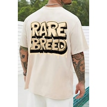 Unisex Rare Breed Baskılı Tasarım Tshirt Bej