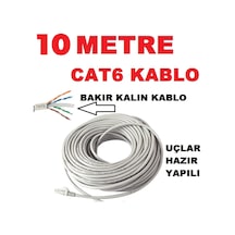 Cat6 Kalin Bakir Internet Kablo 10 Metre