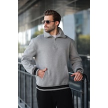Madmext Grimelanj Fermuarlı Dik Yaka Kanguru Cep Erkek Sweatshirt E7159 Grimelanj Madmext Grimelanj Fermuarlı Dik Yaka Kanguru Cep Erkek Sweatshirt E7159 Grimelanj