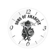 Sons Of Anarshi 30 Cm Bombeli Gerçek Cam Duvar Saati Siyah