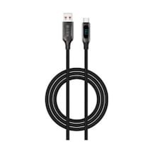 S-link Armor Led Uc-066 66w 1m Usb To Type-c Pd Örgülü Led Başlıklı Siyah Hızlı Şarj Kablosu
