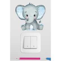 Sevimli Yavru Fil Çocuk Odası Dekoratif Priz Stickerı