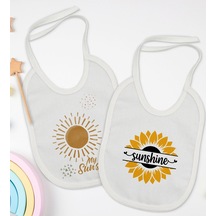 BK Kids Sunshine Tasarımlı 2’li Beyaz Mama Önlüğü-1 Beyaz