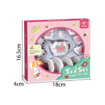 13 Parça Oyuncak Gül Desenli Seramik Çay Seti