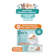 Pepy Çiş Pedi Yatak Koruyucu 60x90cm 2 Paket 60 Adet + Evcil Hayvan Temizleme Mendili 2 Paket 100 Adet