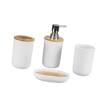 Suntek 4 Parça Banyo Aksesuarları Tezgah Üstü Otel Ev İçin Beyaz Suntek 4 Parça Banyo Aksesuarları Tezgah Üstü Otel Ev İçin Beyaz