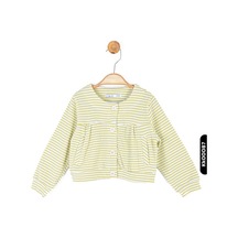 Xo Kids Düğmeli Ksplsmslı Balon Kollu Büzgülü Kız Çocuk Gömlek 9ay-4 Yaş 36609 Ekru - Yeşil