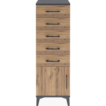 Arges Dolap 5 Çekmeceli Tek Kapaklı 44x30x134 Antrasit-çam Antrasit