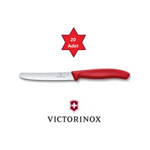 20 Ad. 6.7831 Kırmızı 11 Cm. Tırtıklı Doğrama Bıçağı Kamp Mutfağı Burcubilluriye Toptan
