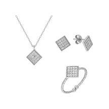 Glorria Gümüş Geometrik Set
