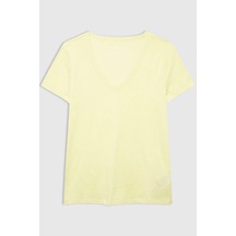 Gap V-ss Fav V Solid Kadın Tişört Sari