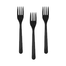 Partipaketi Siyah Plastik Çatal 25'Li