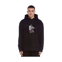 Elvis Presley The Legend Baskılı Siyah Erkek Kapşonlu Sweatshirt