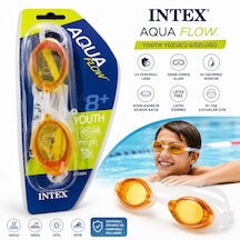 Intex Aqua Flow Çocuk Yüzücü Gözlüğü Uv Korumalı, Ayarlanabilir Silikon Kayışlı Yüzme Gözlüğü 8+ Yaş Turuncu