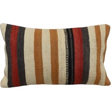 Zehra Abla Halı Yeni El Dokuma Dekoratif Lumbar Kilim Kırlent Yastık Kılıfı 6587 Çok Renkli