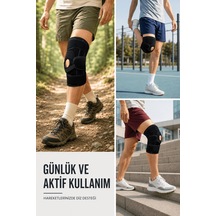 Patella Destekli Ligamentli Dizlik Ayarlanabilir Cırtlı Silikon Pedli Diz Desteği Altın
