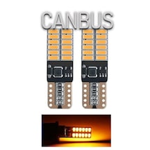 2 Adet T10 Led Park Plaka Tavan Ampulü 24 Ledli Turuncu Sadece 12 Volt Araçlar