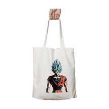 Art Hediye Goku Blue İki Taraf Kalıcı Yıkanabilir Okul Plaj Omuz Bez Çanta Çok Renkli