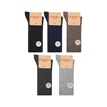 Ozzy Socks 5 Çift Kışlık Erkek Lambswool Yünlü Uyku Çorabı Soft Touch Çok Renkli