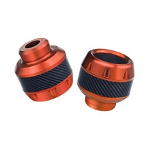 Sones 2 Çift Tf-1783 Motosiklet Aksesuarları Modifiye Anti-Düşme Alüminyum Ön Teker Koruma Takozu Turuncu