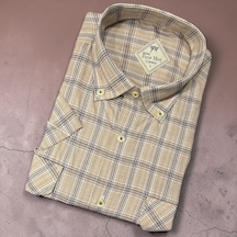 Eren Style Linen Keten Klasik %100 Cotton Kısa Kollu Terletmeyen Gömlek Krem