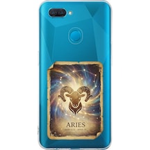 Oppo Ax7 İle Uyumlu Burç Kartları Koç Tasarımlı Şeffaf Silikon Kılıf Şeffaf